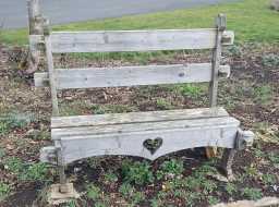 Sacriston Cemetery, Front Street, Sacriston, bench © DCC 05/03/2022